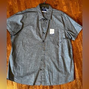 Casual Button Down Short Sleeve Black Apt. 9 mens XXL SHIRT NEW With Tags